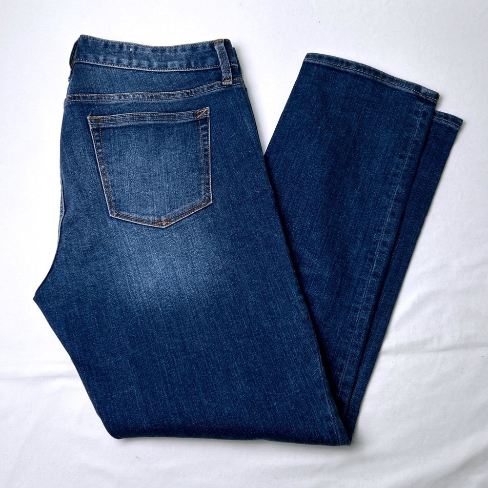 Gap Womens 1969 Mid Rise Real Straight Stretch Denim Jeans Size 31/12 Short Blue